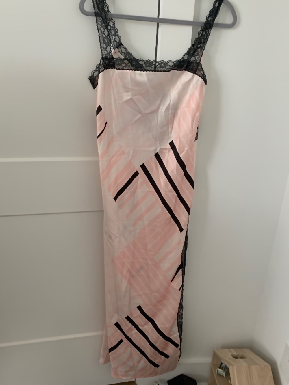 Anthropologie Pink & Black Maxi Slip Dress - Picture 5 of 6